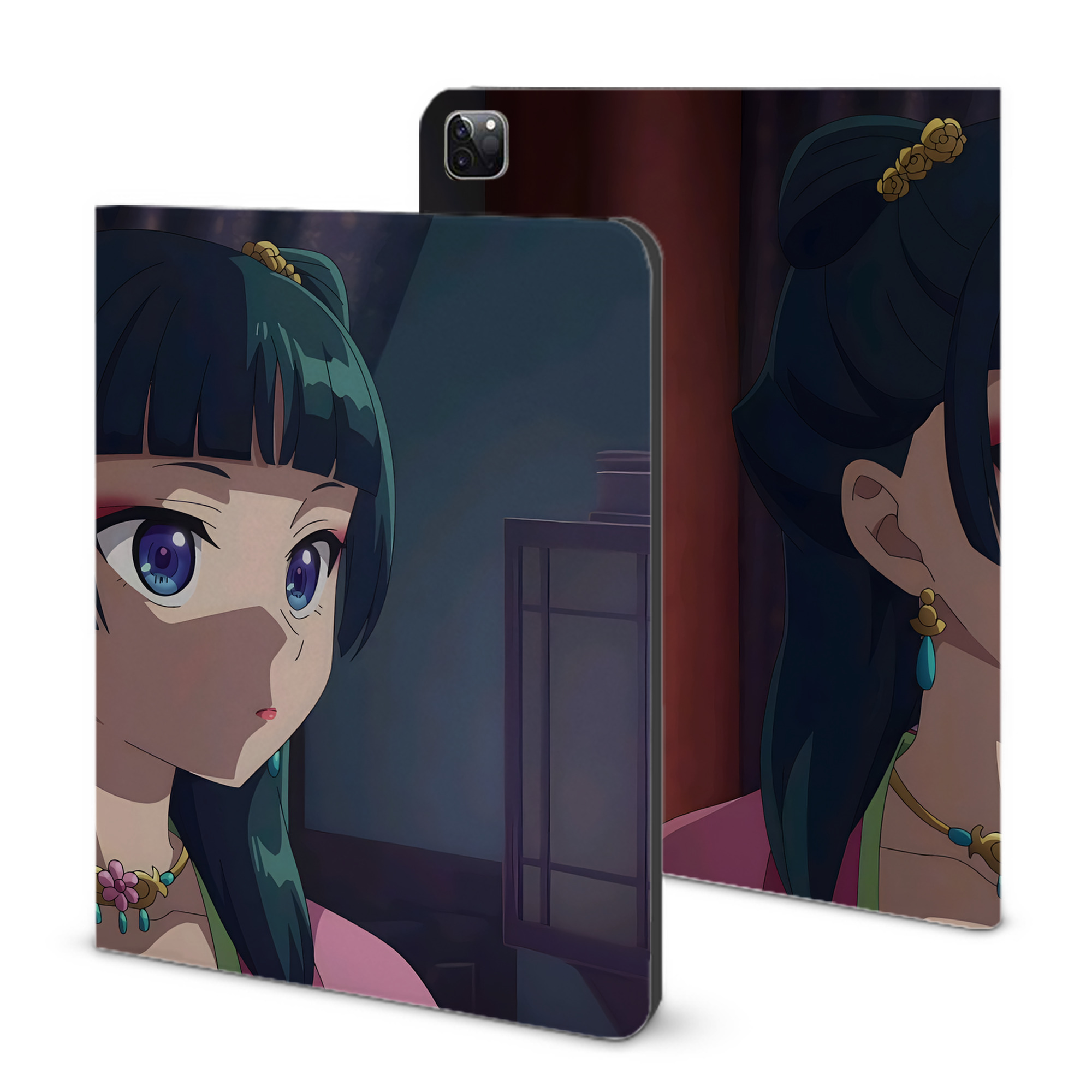 （画像用） 薬屋のひとりごと The Apothecary Diaries IPad ケース ブック型 PUレザー TPU 耐衝撃 軽量 薄型 ペン収納なし 全面保護 IPad 各モデル対応